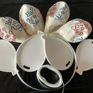 Pack of 4 Gender Reveal Party Balloons with weights and ribbon